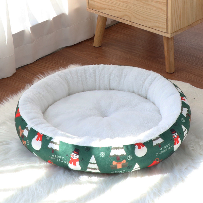 Christmas Round Pet Nest